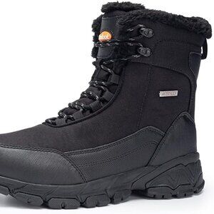 SHULOOK Men's Snow Boots Waterproof Warm Fur Lined Winter Hiking Boot Non-slip